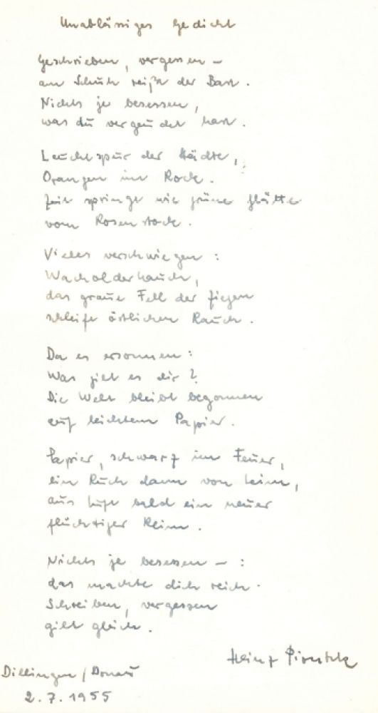 Unablässiges Gedicht
