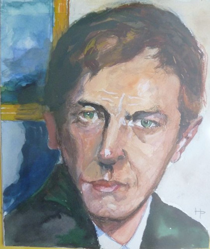 Selbst 1964; Aquarell ca.1999 (Heinz Piontek - Archiv, Lauingen)