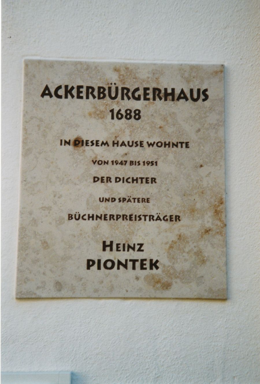 Erste Schlafstelle von Heinz Piontek in Lauingen