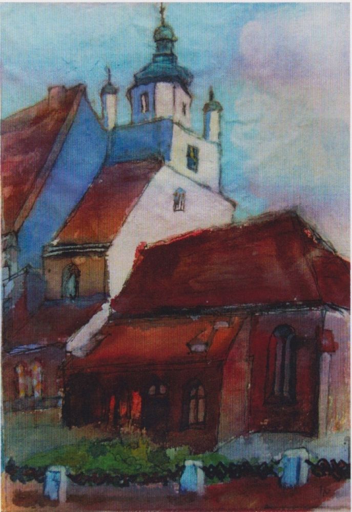 Evangelische Gemeindekirche Kreuzburg, Aquarell 2000/2001