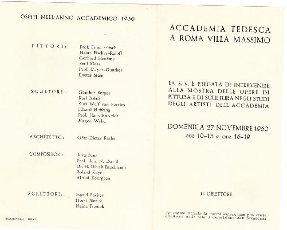Teilnehmer am Aufenthalt in der Villa Massimo